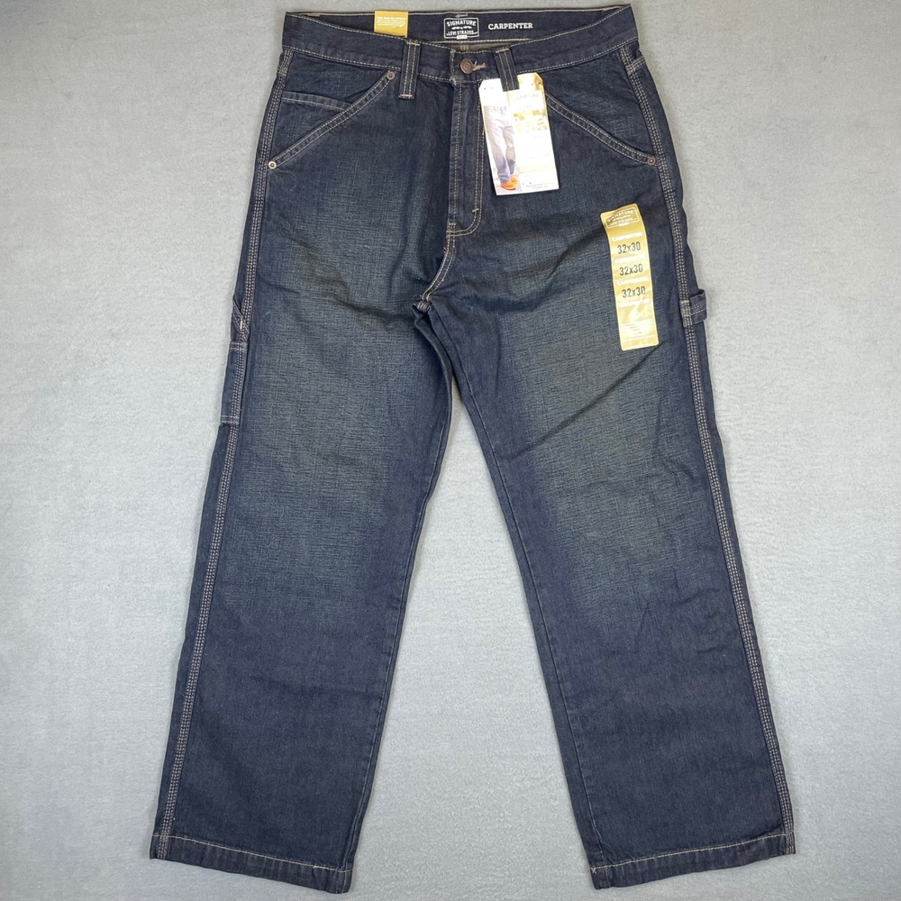 Signature by Levi Strauss Carpenter Jeans Mens 32x30 Dark Wash Denim Workwear